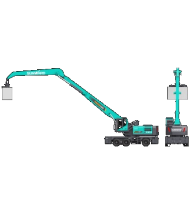 作业幅度达18米，尊龙凯时ag智能首台轮式抓料机乐成下线